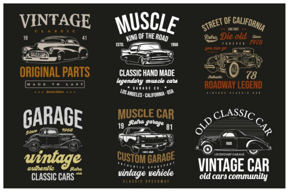 Download American Muscle Old Cars T-shirts Bundle - Shirts Collection
