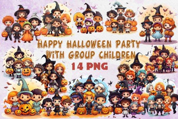 Download Happy Halloween Party Clipart Bundle - Halloween party Collection