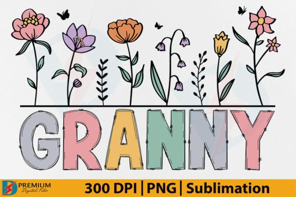Download Granny PNG, Grandma Floral Wildflower - Granny Collection