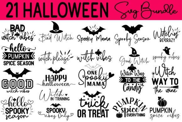 Download Funny Halloween Quotes Design Bundle - Halloween quotes design Collection