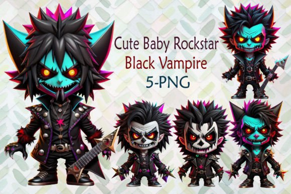Download Cute Baby Rockstar Black Vampire Clipart - Vampire clipart Collection