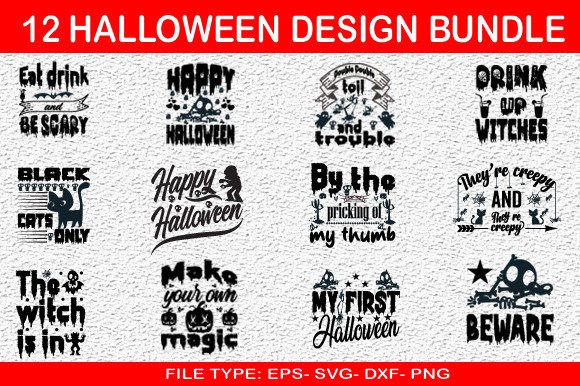 Download 12 Halloween Quotes Designs Bundle - Halloween quotes design Collection