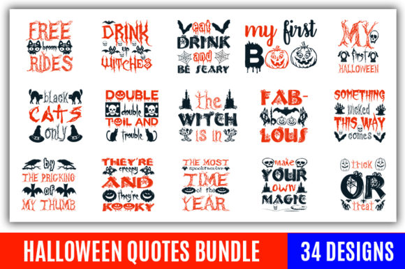 Download Halloween Quotes Designs Bundle - Halloween quotes design Collection